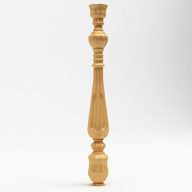 Elegant Wood Baluster 3D model image 1 