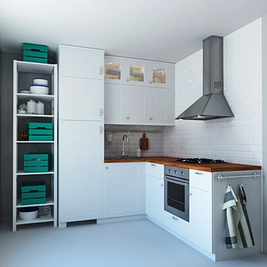 Modern and Stylish: IKEA Method Savedal Kitchen 3D model image 1 