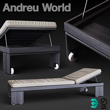 Relax in Style with Andreu World Alu Sun Bed 3D model image 1 