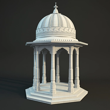 Indian Stone Rotunda: Classic Outdoor Pavilion 3D model image 1 