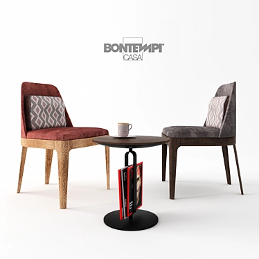 Chairs and a table with decor Bontempi Alfred & Margot