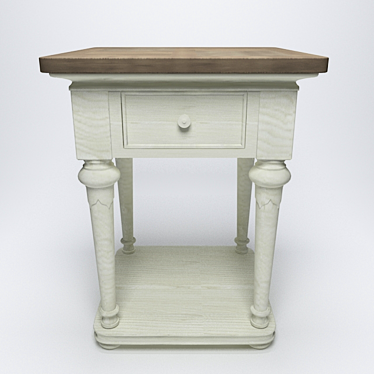 Compact Wooden Bedside Table H60 3D model image 1 