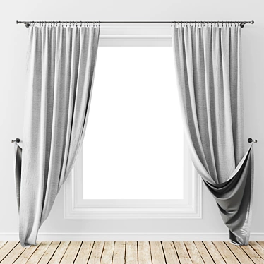 Modern 08 Curtains, Height 260cm 3D model image 1 