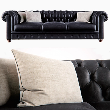Luxury Chester Sofa Set 3D model image 1 