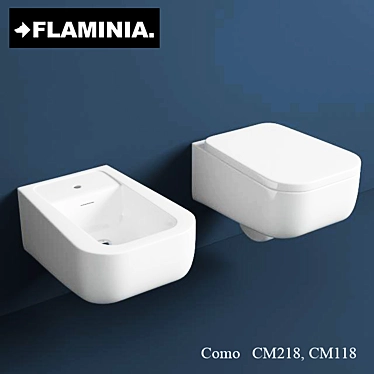 Flaminia Como Wall-Mounted Toilet and Bidet 3D model image 1 