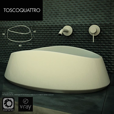 TOSCOQUATTRO SINK BOWL WAYBILL of artificial stone GENESI WHITE