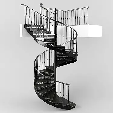 Elegant Spiral Staircase 3D model image 1 