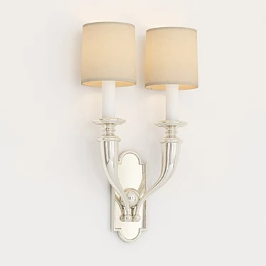 Elegant Chapman Horn Wall Sconce 3D model image 1 