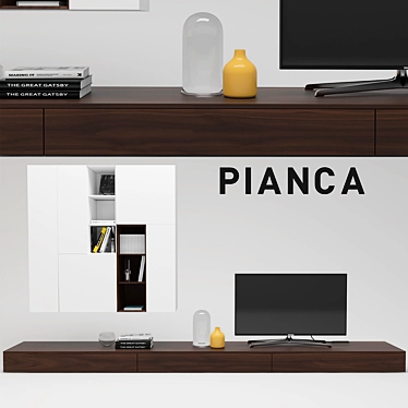 PIANCA SPAZIO Modular Storage Wall 3D model image 1 