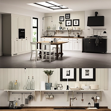 Scavolini Favilla Kitchen with Smeg Equipment 3D model image 1 