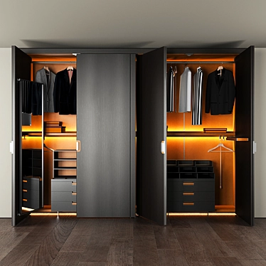 Rotating Wardrobe: Stylish and Space-saving 3D model image 1 