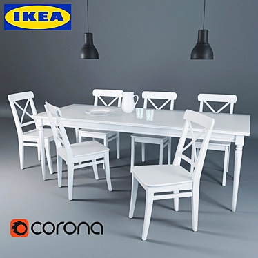 Modern Living Room Set | IKEA Collection 3D model image 1 
