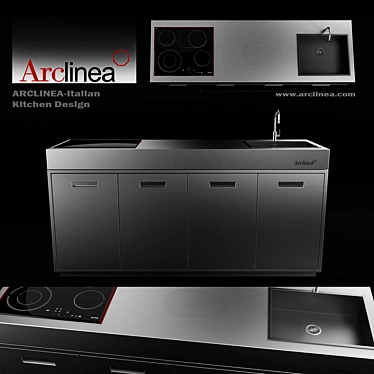 Sleek Arclinea Kitchen: Superior Design, Exquisite Craftsmanship 3D model image 1 