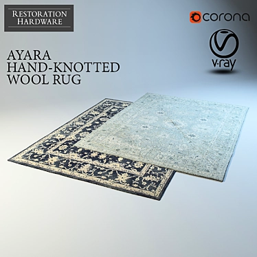 Luxury Ayara Hand-Knotted Rug 3D model image 1 