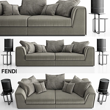 Fendi Prestige Sofa: Exquisite Elegance 3D model image 1 