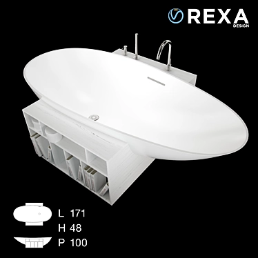 Rexa Design EGG Bathtub: Unico Collection 3D model image 1 