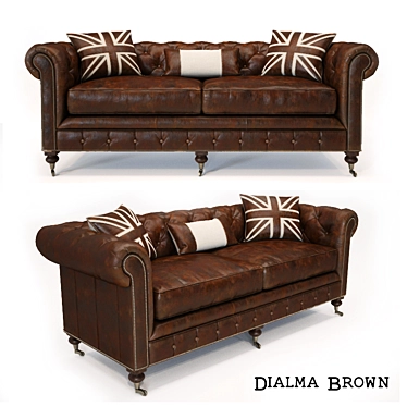 Italian Dialma Brown Sofa: Classic Elegance for Any Interior 3D model image 1 