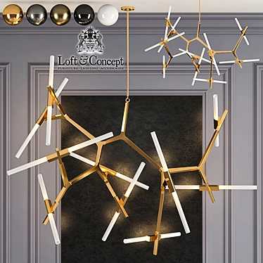 Agnes Chandelier 20-Light Bronze/Gold/Silver/Black/White 3D model image 1 