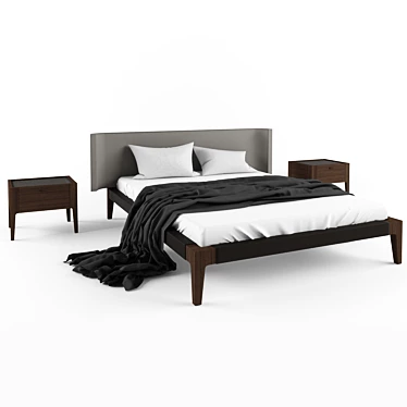 MD House Fair Bed & Ludwig Pedestals 3D model image 1 