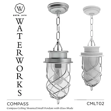 Modern Glass Pendant Ceiling Lamp 3D model image 1 