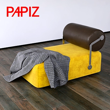 Versatile Folding Couch Papiz: Comfort and Style 3D model image 1 