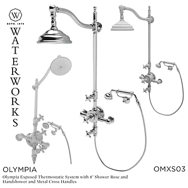 Olympia Thermostatic Shower System 3D model image 1 