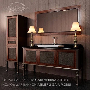 Elegant Atelier 2 Bathroom Storage 3D model image 1 