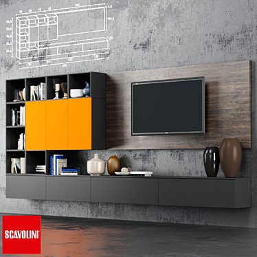 Scavolini Wall Shelf 3D model image 1 