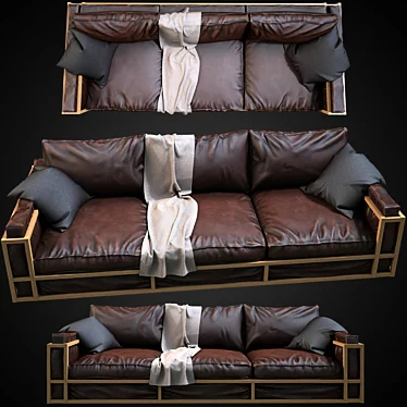 Loft Style Sofa: Unwrapped Texture, Perfect Fit, Optimized Mesh (3ds max 2014+Vray 3.4 3D model image 1 