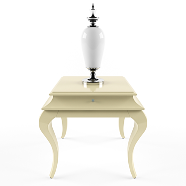 Elegant Art Deco Side Table with Pearl Finish 3D model image 1 
