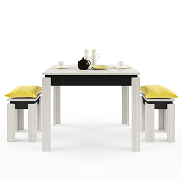 Kitchen table and two stools from the collection Premiere