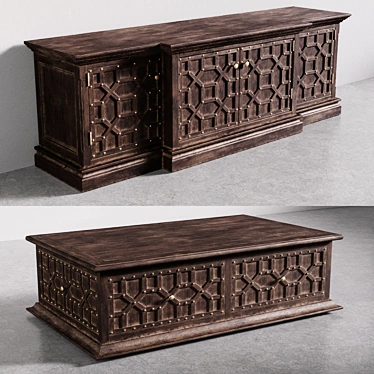 Restoration Hardware Castelló Collection: Chest of Drawers & Coffee Table 3D model image 1 