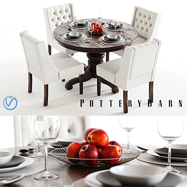 Elegant Pottery Barn Tivoli & Sorrel 3D Set 3D model image 1 