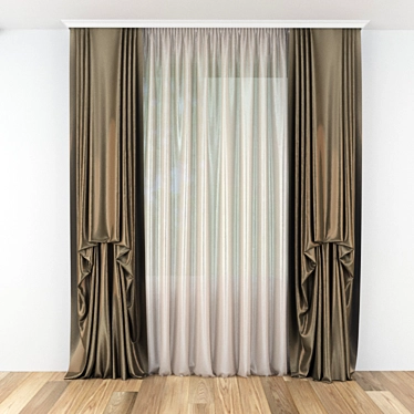 Elegant Draped Shade 3D model image 1 