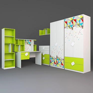 "Christy" Modular System: Versatile Teen Furniture 3D model image 1 