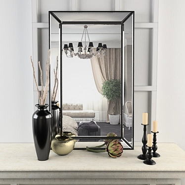 Elegant Mirror Decor Set 3D model image 1 