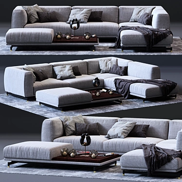 DITRE ITALIA St. Germain Corner Sofa: Elegant Comfort at Its Best 3D model image 1 