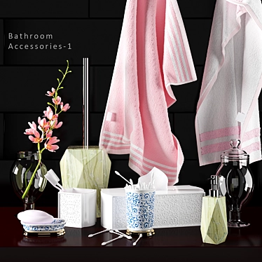 Sleek, Stylish Bathroom Set 3D model image 1 