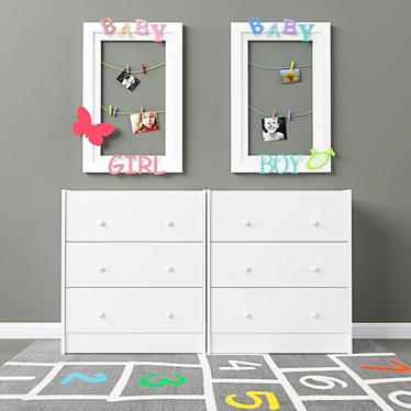 Adorable Baby Room Frames 3D model image 1 