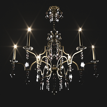 Elegant Italian Chandelier: Masiero Classica Lizzi 6+6 3D model image 1 