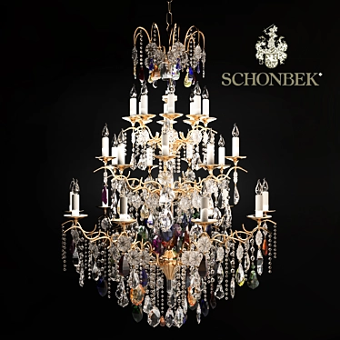 Schonbek Clear Crystal Chandelier 3D model image 1 