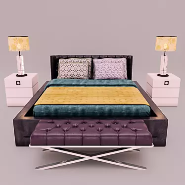 Stylish Bedroom Furniture Set 3D model image 1 