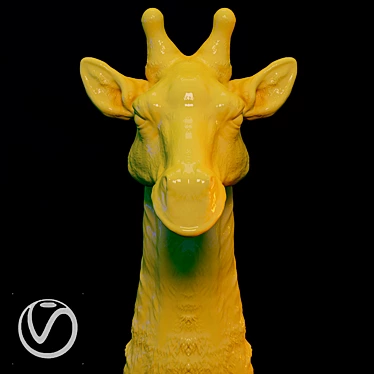 Graceful Giraffe Head Decor 3D model image 1 