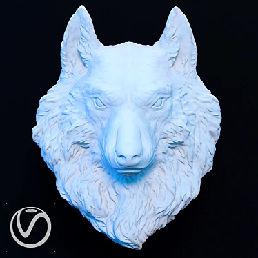 Wolf Head Sculpture 3D model image 1 