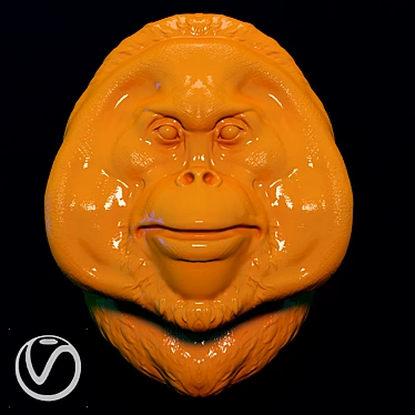 Exquisite Orangutan Head Replica 3D model image 1 