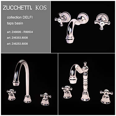 Zucchetti DELFI Basin Taps: Sophisticated Elegance 3D model image 1 