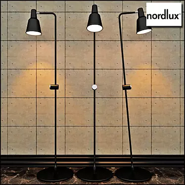 Industrial Black Floor Lamp Nordlux 3D model image 1 