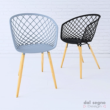 Sidera Wood: Stylish Armchair in Plastic & Wood 3D model image 1 