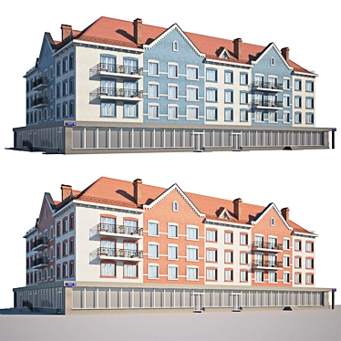 Renovated Low-Rise Building Facade | Leningradskoe Shosse, Russia 3D model image 1 