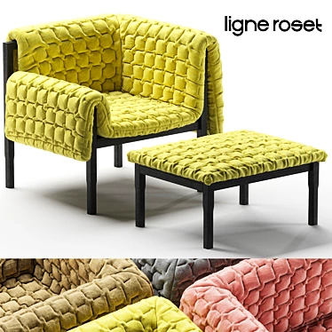Elegant RUCHÉ Lounge Chair 3D model image 1 